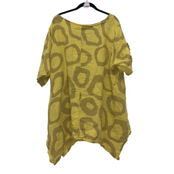 kaktus Top Yellow Lagenlook Boho, Kaktus Made In Italy Dress, XL, Yellow Brown - Picture 4 of 4